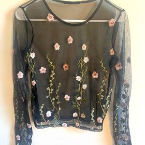 Polly & Esther Mesh Embroidered Shirt